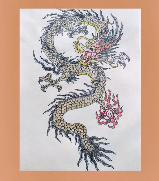 2024二月二龙抬头简笔画涂色