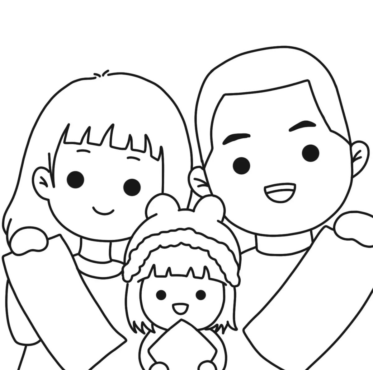 全家福简笔画教程 一年级全家福简笔画方法