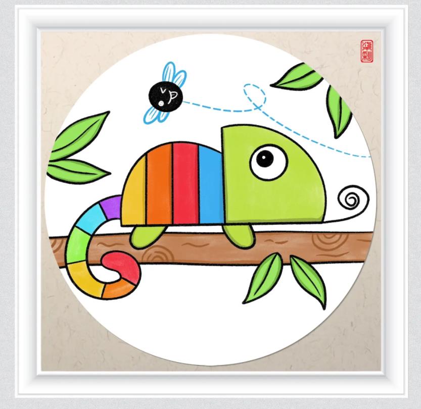变色龙简笔画教程 变色龙的画法简笔画图片可爱