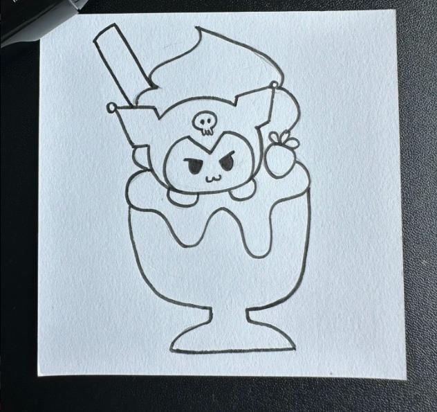 冰淇淋水杯简笔画彩色简单