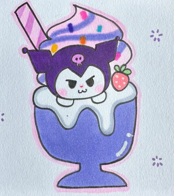 冰淇淋水杯简笔画彩色简单