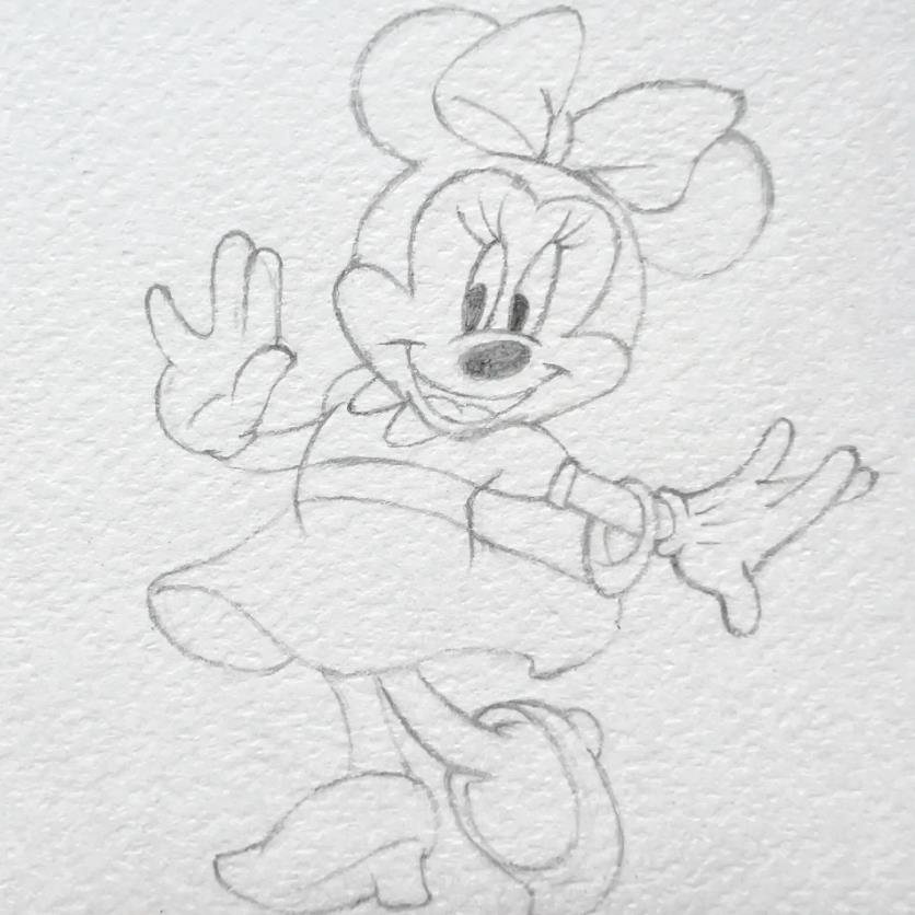 一步一步画米妮简单又漂亮