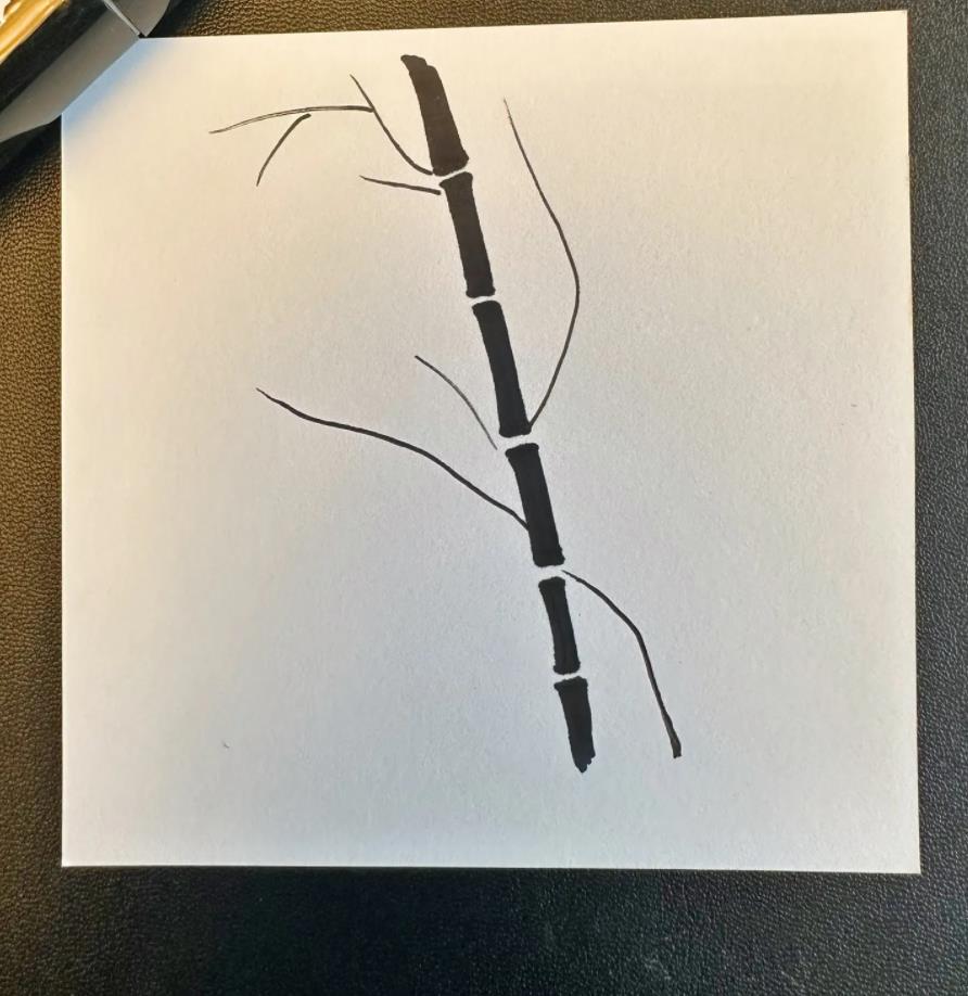 植物古风简笔画系列: 一步一步教我画简单竹子