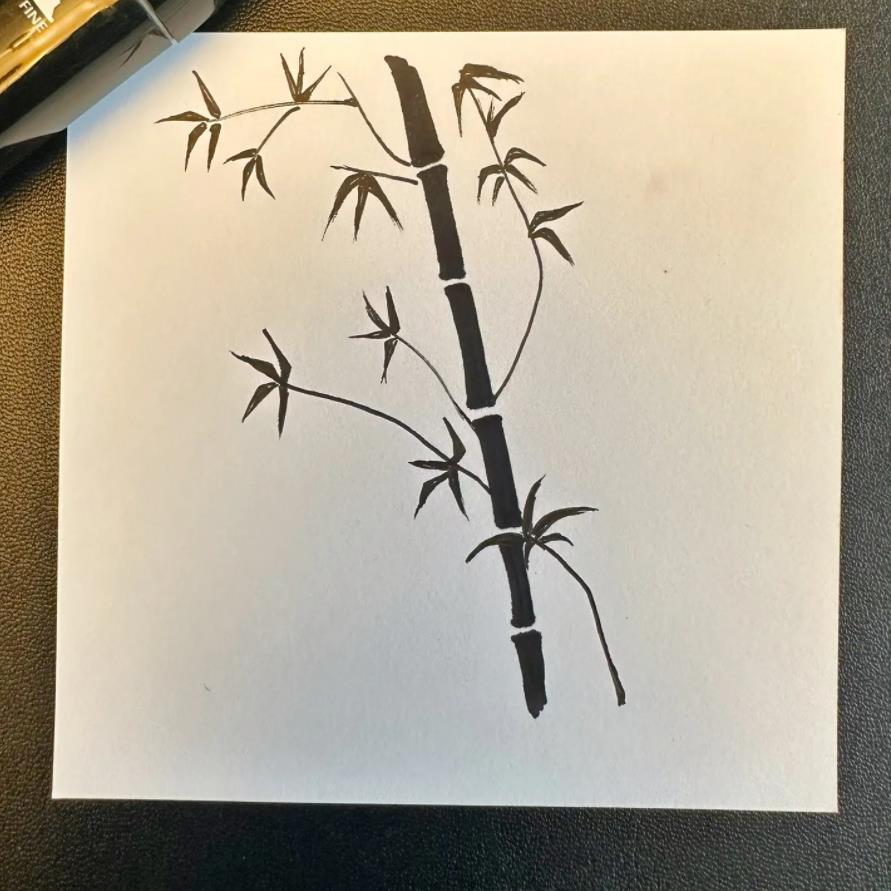 植物古风简笔画系列: 一步一步教我画简单竹子