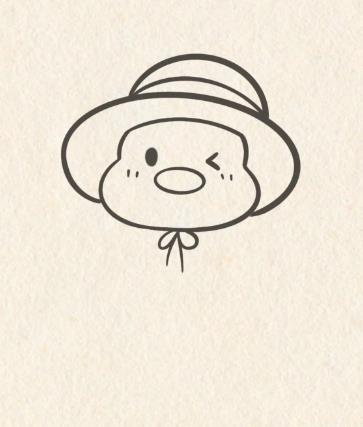 鸭子简笔画彩色步骤图片（可爱版）