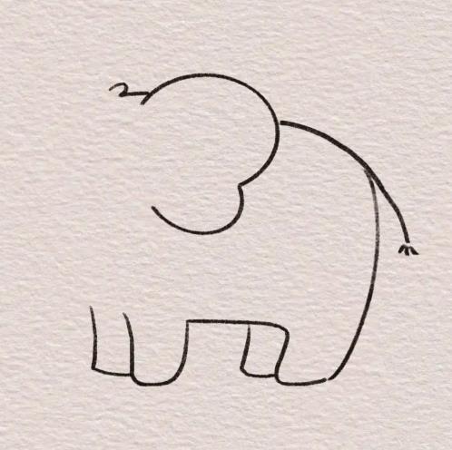 大象简笔画画法步骤一步一步教