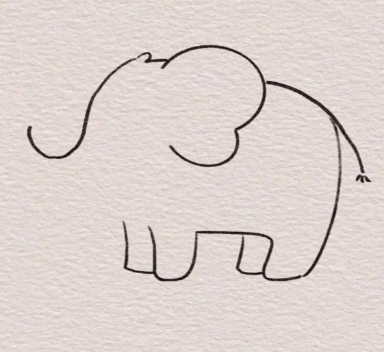 大象简笔画画法步骤一步一步教