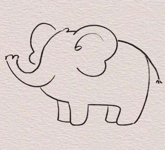 大象简笔画画法步骤一步一步教