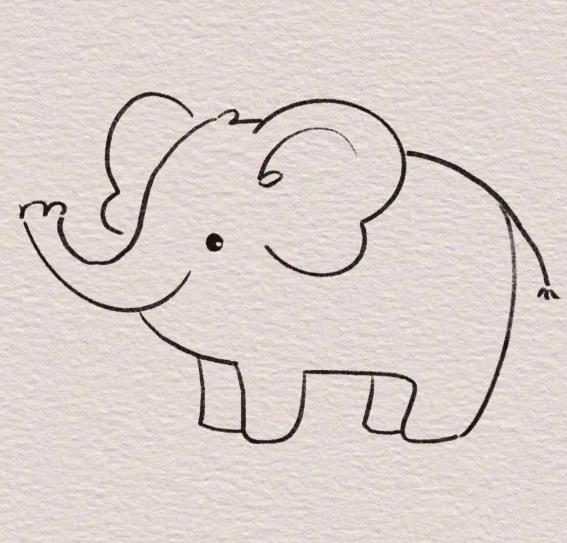 大象简笔画画法步骤一步一步教