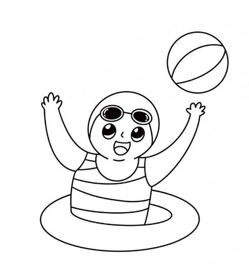 游泳人物简笔画图片大全欣赏