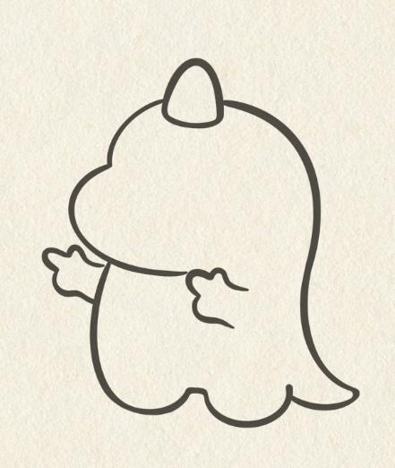 可爱又简单的恐龙简笔画步骤图