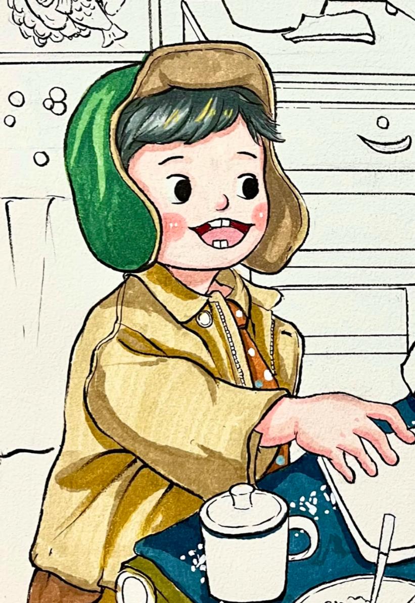 妈妈和我包饺子简笔画教程 水饺怎么画 (简笔画)