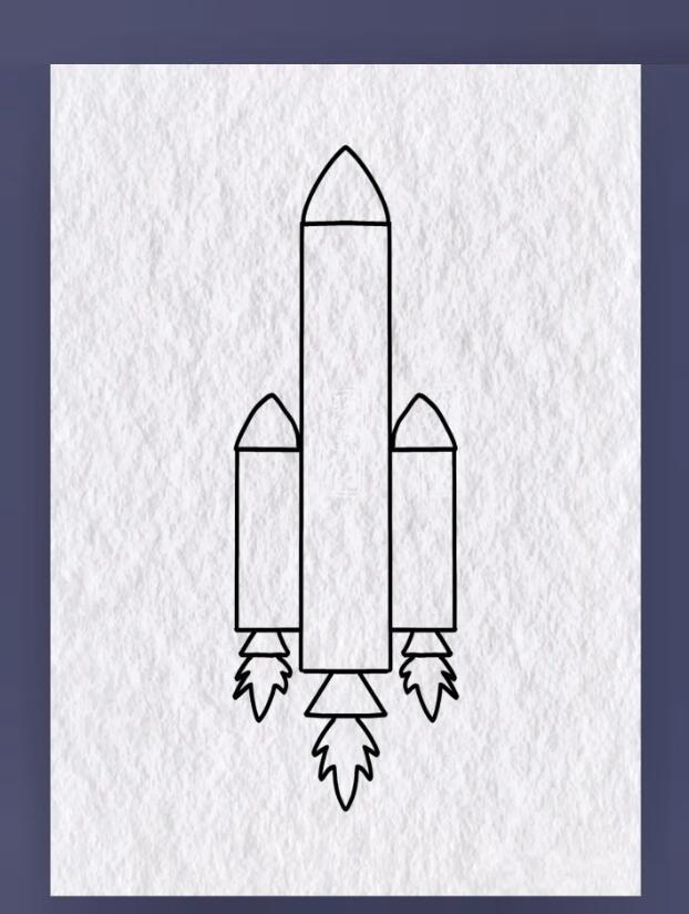 图文示范: 火箭发射简笔画教程