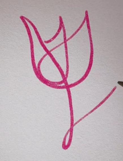 一笔画郁金香的画法简单图片教程