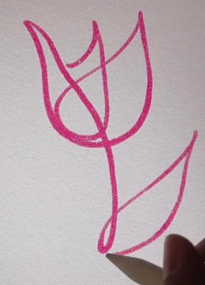 一笔画郁金香的画法简单图片教程