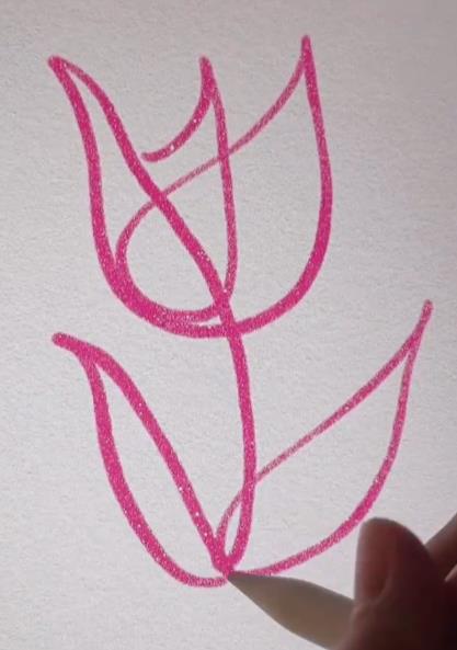 一笔画郁金香的画法简单图片教程