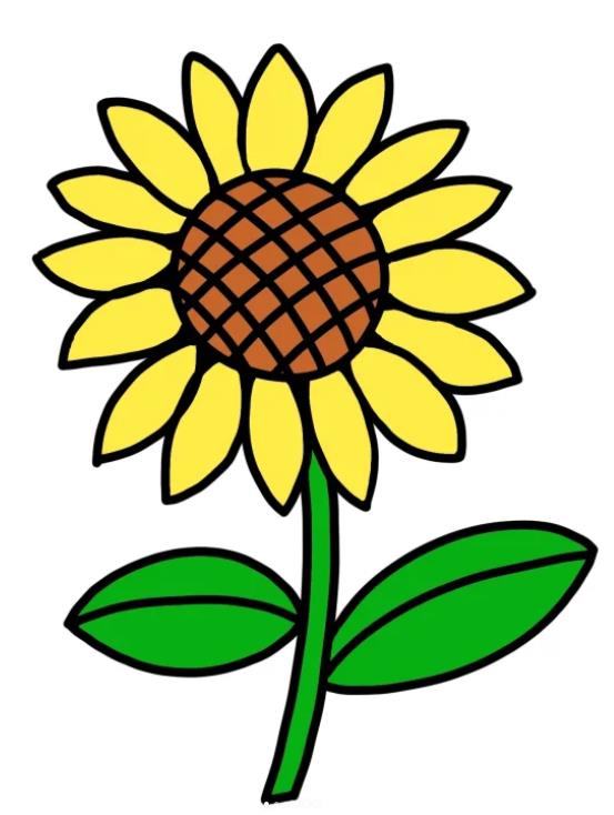 简笔画花草树木风景画带颜色图片全集