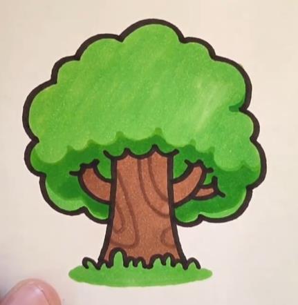 简笔画花草树木风景画带颜色图片全集