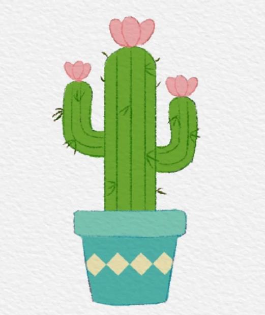 简笔画花草树木风景画带颜色图片全集