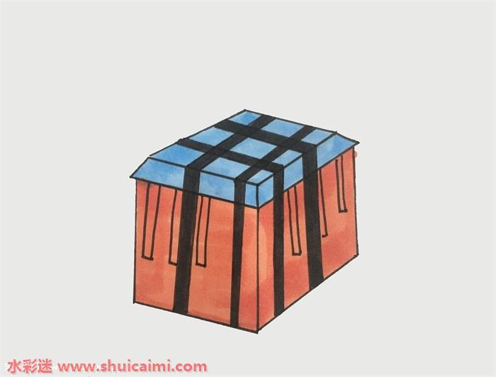 空投箱子怎么画 空投箱子简笔画简单易画彩色