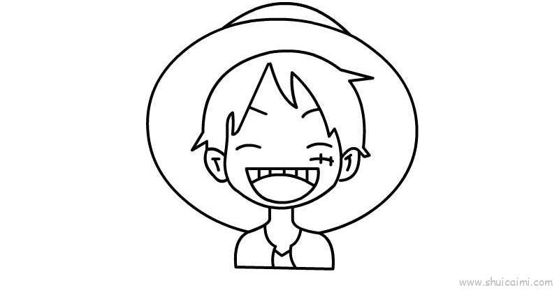 海贼王路飞儿童画怎么画 海贼王路飞简笔画图片大全
