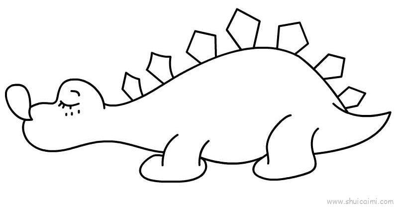 剑龙儿童画怎么画 剑龙简笔画步骤