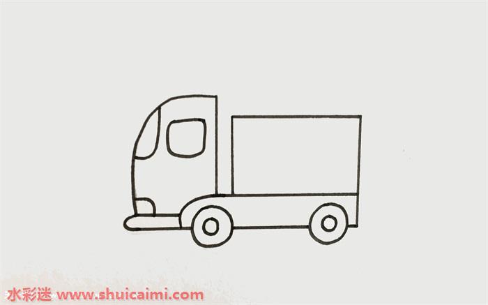 大卡车怎么画 大卡车简笔画步骤