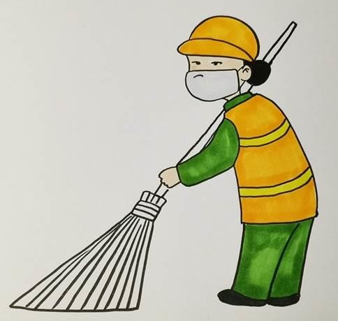 环卫工人简笔画 环卫工人简笔画简单又漂亮