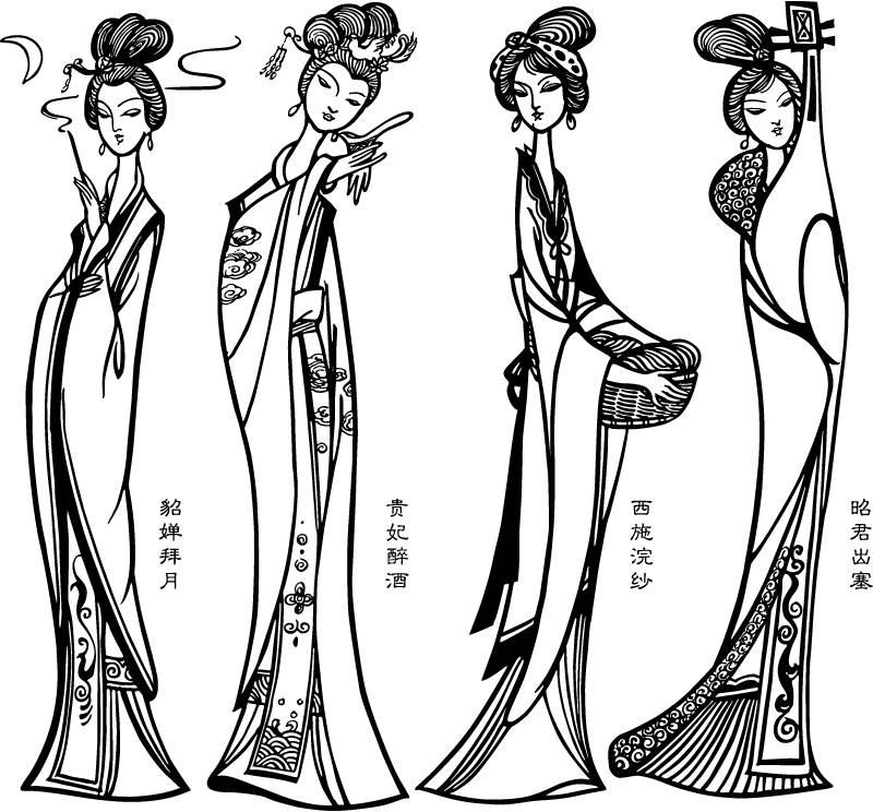 古人简笔画 古人简笔画女人物