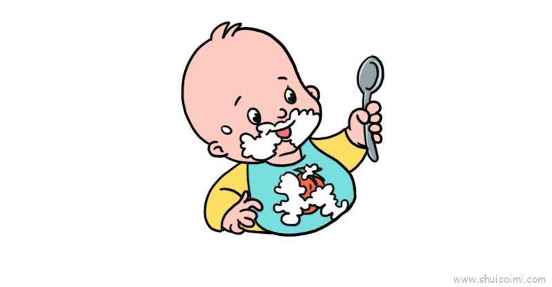 吃饭儿童画怎么画 吃饭简笔画简单