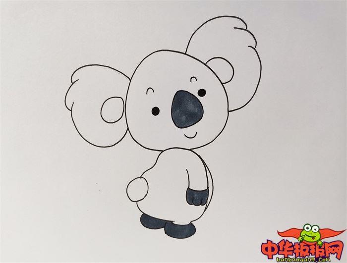 萌萌考拉彩色怎么画 萌萌考拉彩色简笔画图片带颜色