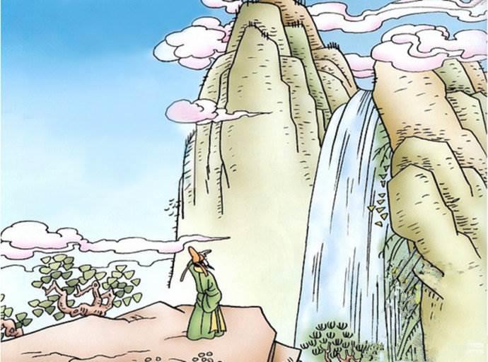 望庐山瀑布简笔画 望庐山瀑布简笔画图片