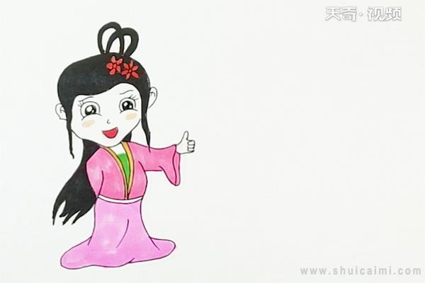 古代女性服饰简笔画怎么画 古代女性服饰简笔画简单又好看