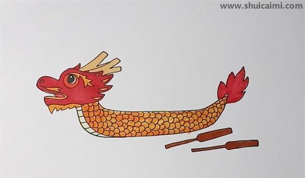 龙舟简笔画怎么画 龙舟简笔画步骤