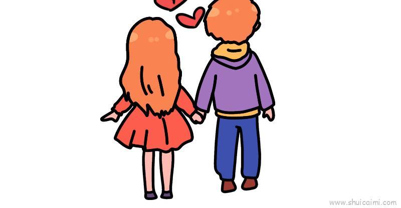 情人节情侣儿童画怎么画 情人节情侣简笔画图片大全