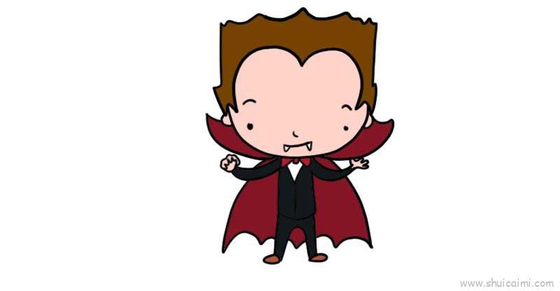 吸血鬼儿童画怎么画 吸血鬼简笔画顺序