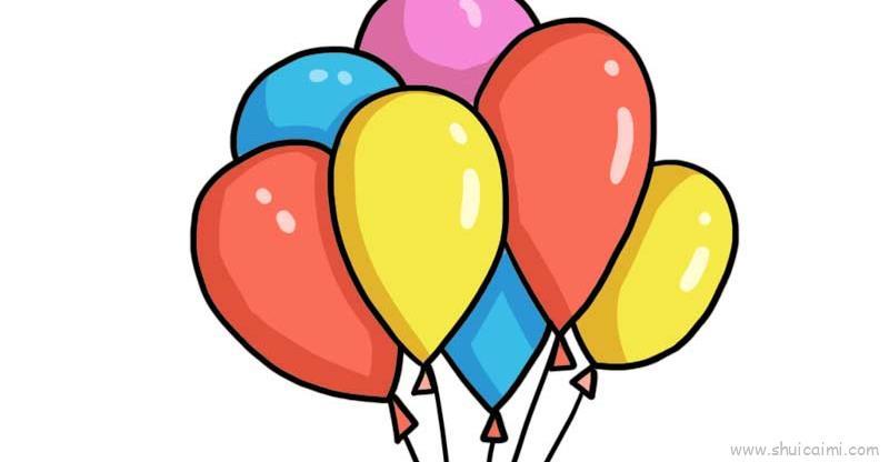 一束气球儿童画怎么画 一束气球简笔画简单