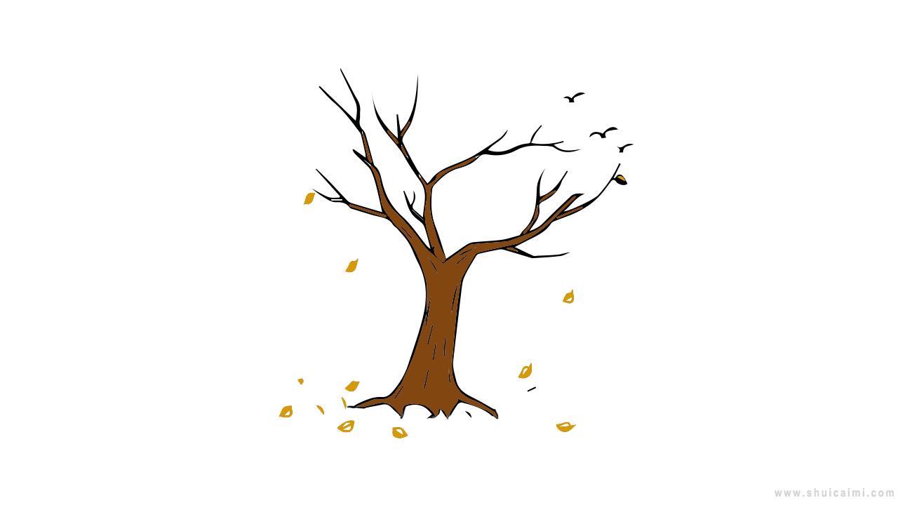 枯树简笔画怎么画 枯树简笔画图片