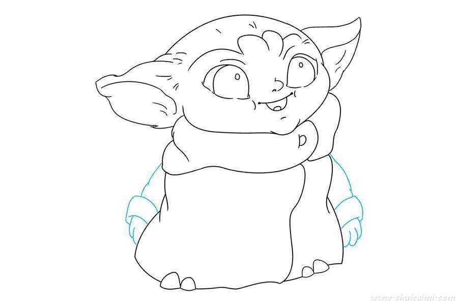 尤达宝宝曼达洛人怎么画 尤达宝宝曼达洛人简笔画步骤