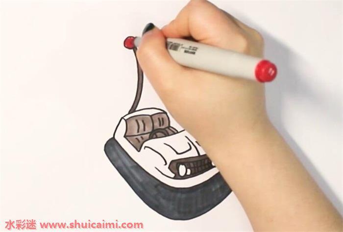 碰碰车怎么画 碰碰车简笔画简单又漂亮彩色