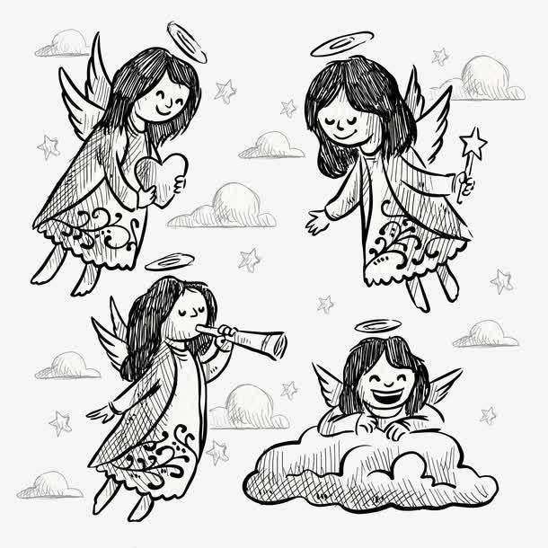 小天使和恶魔简笔画 小天使和恶魔简笔画怎么画