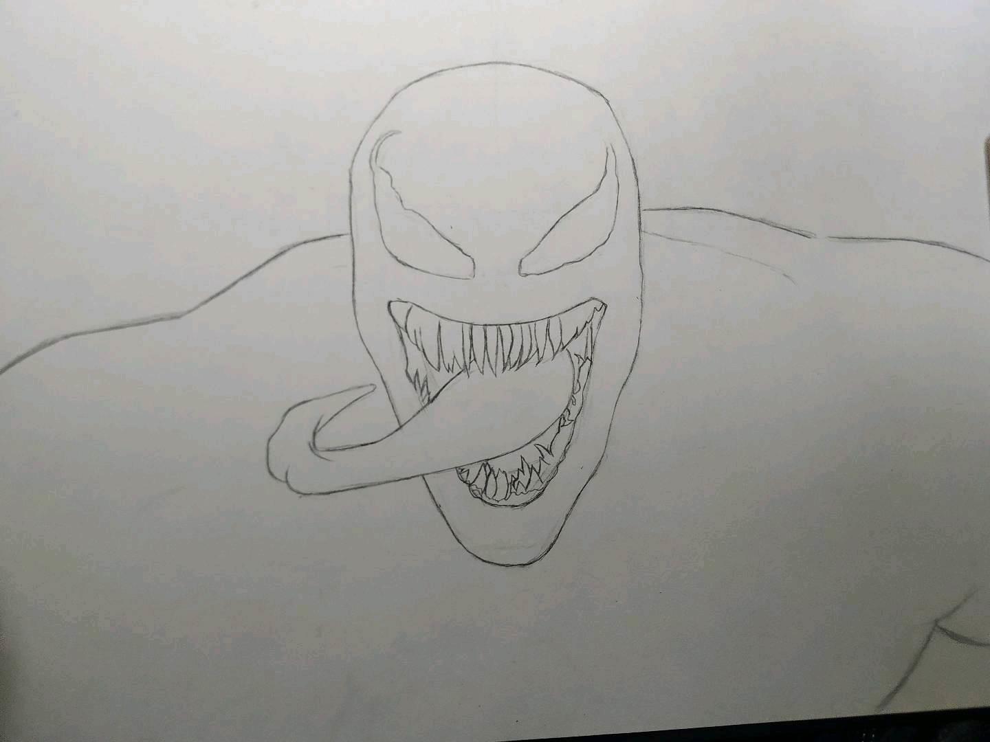 毒液简笔画 毒液简笔画帅气