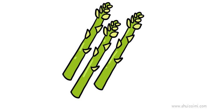 芦笋儿童画怎么画 芦笋简笔画顺序