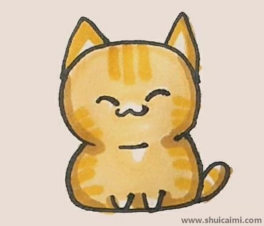 橘猫儿童简笔画
