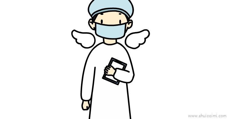 白衣天使儿童画怎么画 白衣天使简笔画图片大全