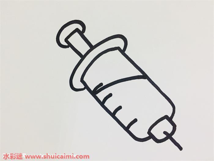 注射器怎么画 注射器简笔画彩色