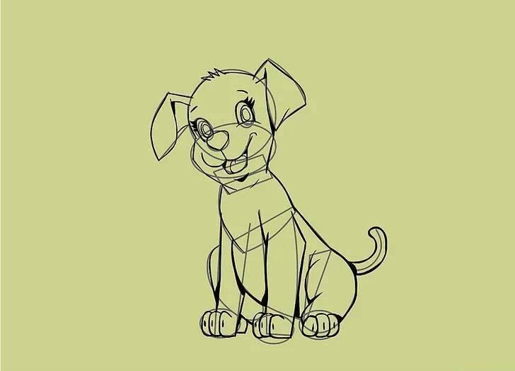 中国什么狗简笔画 中国画狗怎么画