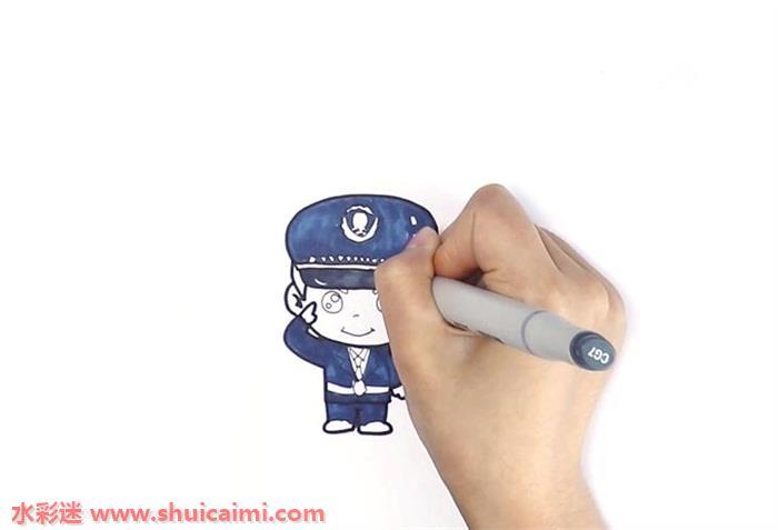 可爱小警察怎么画 可爱小警察简笔画简单又漂亮彩色
