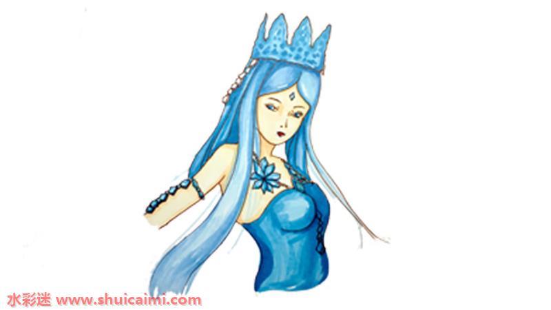 冰公主怎么画 一步一步 叶罗丽冰公主简笔画简单又漂亮