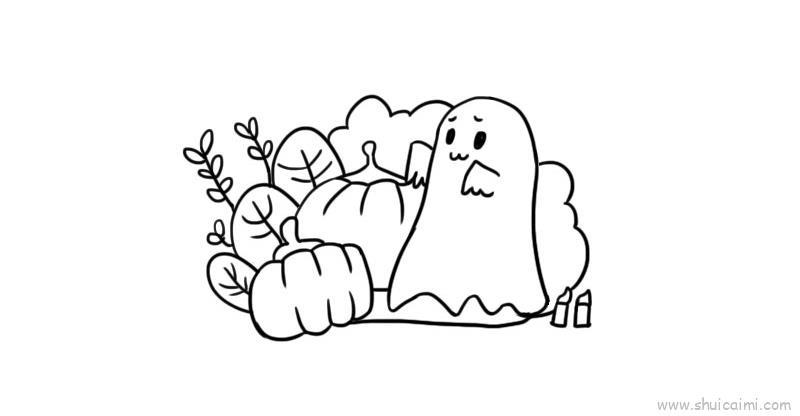 幽灵和南瓜儿童画怎么画 幽灵和南瓜简笔画好看